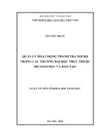 Quản lý hoạt động thanh tra nội bộ trong các trường đại học trực thuộc Bộ Giáo dục và Đào tạo