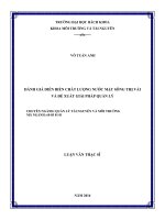 Đánh giá diễn biến chất lượng nước mặt sông thị vải và đề xuất giải pháp quản lý  