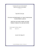 Ứng dụng mô hình động lực học xe bốn bánh vào hệ thống labcar  