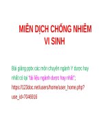 MIỄN DỊCH CHỐNG NHIỄM VI SINH ppt _ VI SINH