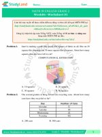 TOÁN TIẾNG ANH LỚP 2 Bài tập Tuần 22 – CƠ BẢN – ĐỀ 1