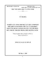 Tóm tắt luận án Tiến sĩ Hóa học: Nghiên cứu tổng hợp hệ vật liệu compozit mới trên cơ sở MOFs chứa Fe và graphen oxit ứng dụng làm quang xúc tác để phân hủy thuốc nhuộm trong môi