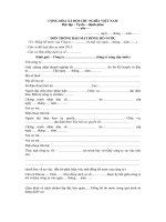 Mẫu đơn thông báo mất đồng hồ nước