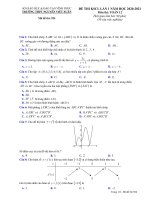Đề thi KSCL môn Toán 12 năm 2020-2021 - Trường THPT Nguyễn Viết Xuân (Lần 1)