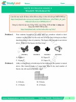 TOÁN TIẾNG ANH LỚP 4 Bài tập Tuần 20 – CƠ BẢN – ĐỀ 2