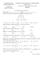 Đề thi KSCL môn Toán 12 năm 2020-2021 có đáp án - Trường THPT Quế Võ 1 (Lần 1)