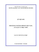 Thi hành án hành chính ở việt nam – lý luận và thực tiễn  thesis titleexecution of administrative judgments in vietnam   theory and practice 