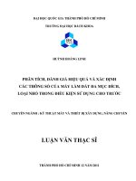 Phân tích, đánh giá hiệu quả và xác định các thông số của máy làm đất đa mục đích, loại nhỏ trong điều kiện sử dụng cho trước  