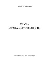 Bài giảng quản lý môi trường đô thị