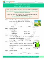 TOÁN TIẾNG VIỆT LỚP 2 Bài tập Tuần 35 – CƠ BẢN – ĐỀ 2