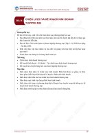 Bài giảng Quản trị kinh doanh thương mại - Bài 4: Chiến lược và kế hoạch kinh doanh thương mại