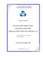Ứng dụng điều khiển fuzzy cho thuật toán mppt trong hệ thống điện mặt trời độc lập  