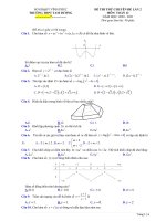 Đề thi thử chuyên đề môn Toán 12 năm 2020-2021 có đáp án - Trường THPT Tam Dương (Lần 2)