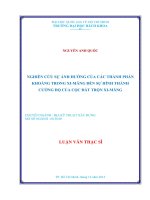 Nghiên cứu sự ảnh hưởng của các thành phần khoáng trong xi măng đến sự hình thành cường độ của cọc đất trộn xi măng  