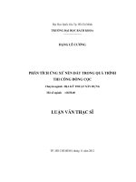 Phân tích ứng xử nền đất trong quá trình thi công đóng cọc  