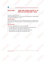 Bài giảng Những nguyên lý cơ bản của Chủ nghĩa Mác-Lê nin: Bài mở đầu