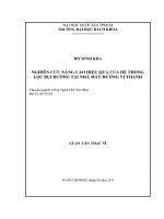 Nghiên cứu nâng cao hiệu quả của hệ thống lọc bụi đường tại nhà máy đường vị thanh  