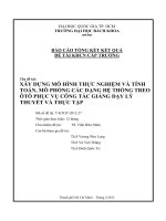 Xây dựng mô hình thực nghiệm và tính toán, mô phỏng các dạng hệ thống treo ô tô phục vụ công tác giảng dạy lý thuyết và thực tập 