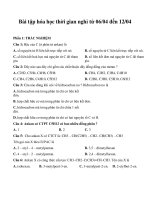 Bài tập ôn tập môn Hóa học lớp 11 tuần năm nghỉ phòng dịch Covid-19 (Từ 06.4.2020 đến 12.4.2020)