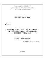 Nghiên cứu giám sát và điều khiển hệ thống lạnh cấp đông trong chế biến thủy sản 