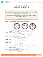 TOÁN TIẾNG VIỆT LỚP 1 Bài tập Tuần 33 – NÂNG CAO – ĐỀ 1