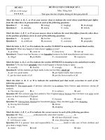 Anh văn khối 12_Đề số 3_Tài liệu tự ôn tập tại nhà trong thời gian nghỉ học phòng chống dịch bệnh do virut corona gây ra