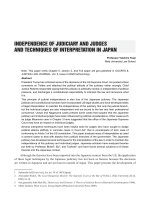 Independence of judiciary and judges and techniques of interpretation in Japan