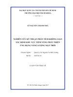 Nghiên cứu kỹ thuật phân tích không gian xác định khu vực tiềm năng phát triển ứng dụng năng lượng mặt trời  