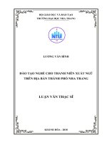 Đào tạo nghề cho thanh niên xuất ngũ trên địa bàn thành phố nha trang, tỉnh khánh hòa  