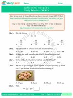 TOÁN TIẾNG VIỆT LỚP 2 Bài tập Tuần 14 – CƠ BẢN – ĐỀ 2