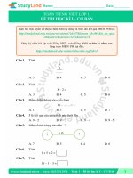 TOÁN TIẾNG VIỆT LỚP 1 Đề thi học kì I – CƠ BẢN – ĐỀ 1