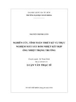 Nghiên cứu, tính toán thiết kế và thực nghiệm máy sấy bơm nhiệt kết hợp ống nhiệt trọng trường  