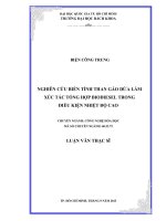 Nghiên cứu biến tính than gáo dừa làm xúc tác tổng hợp biodiesel trong điều kiện nhiệt độ cao  