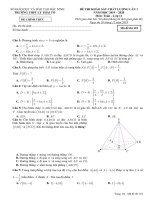 Đề thi KSCL môn Toán 11 năm 2019-2020 có đáp án - Trường THPT Lý Thái Tổ (Lần 1)
