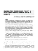 Legal education for high school students in Vietnam: an observation from the context of Hanoi city