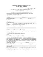 Mẫu đơn yêu cầu ngăn chặn chuyển dịch tài sản