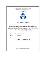 Đánh giá hiệu năng bảo mật lớp vật lý trong mạng vô tuyến nhận thức dưới tác động của can nhiễu sơ cấp  