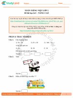 TOÁN TIẾNG VIỆT LỚP 2 Đề thi học kỳ I – NÂNG CAO – ĐỀ 1