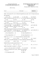 Đề thi KSCL môn Toán 10 năm 2020-2021 - Trường THPT chuyên Hưng Yên (Lần 1)