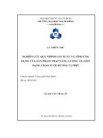 Nghiên cứu quy trình sản xuất và tính ứng dụng của sản phẩm thấp năng lượng ăn liền dạng cháo tươi hương vị thịt  