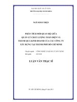 Phân tích mối quan hệ giữa quản lý chất lượng toàn diện và thành quả kinh doanh của các công ty xây dựng tại thành phố hồ chí minh  