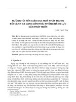 Hướng tới nền giáo dục hòa nhập trong bối cảnh đa dạng văn hóa: Những năng lực cần phát triển