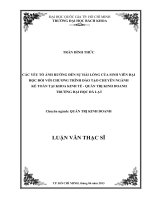 Các yếu tố ảnh hưởng đến sự hài lòng của sinh viên đại học đối với chương trình đào tạo chuyên ngành kế toán tại khoa kinh tế   quản trị kinh doanh trường đại học đà lạt  