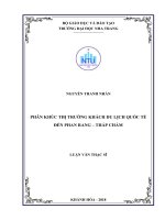 Phân khúc thị trường khách du lịch quốc tế đến phan rang   tháp chàm  