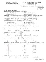 Đề thi KSCL môn Toán 10 năm 2020-2021 có đáp án - Trường THPT Liễn Sơn (Lần 1)