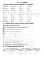 unit 1 my friends ichoose the word whose main stress is placed differently from the others 1