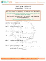 TOÁN TIẾNG VIỆT LỚP 4 Bài tập Tuần 15 – NÂNG CAO – ĐỀ 2