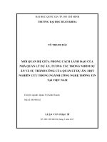 Mối quan hệ giữa phong cách lãnh đạo của nhà quản lý dự án, tương tác trong nhóm dự án và sự thành công của quản lý dự án một nghiên cứu trong ngành công nghệ thông tin tại việt nam  