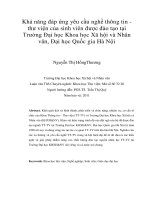 Khả  năng đáp  ứng yêu cầu nghề  thông tin-thư vi ện của sinh viên được đào tạo tại  Trường Đại học Khoa học Xã hội và Nhân  văn, Đại học Quốc gia Hà Nội