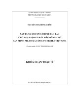 Xây dựng chương trình đào tạo cho hoạt động phát mẫu dùng thử sản phẩm milo của công ty neslte việt nam  